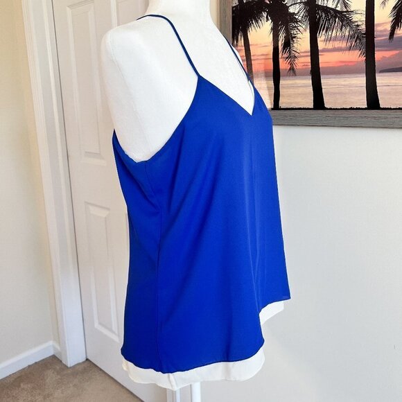 Women's Candie's Tank | Blue & White | Reversible | Large | 100% Polyester - Picture 4 of 10